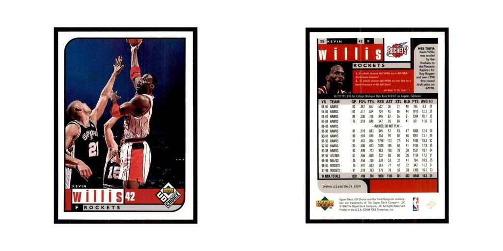 1998 UD Choice Kevin Willis Basketball Cards #55