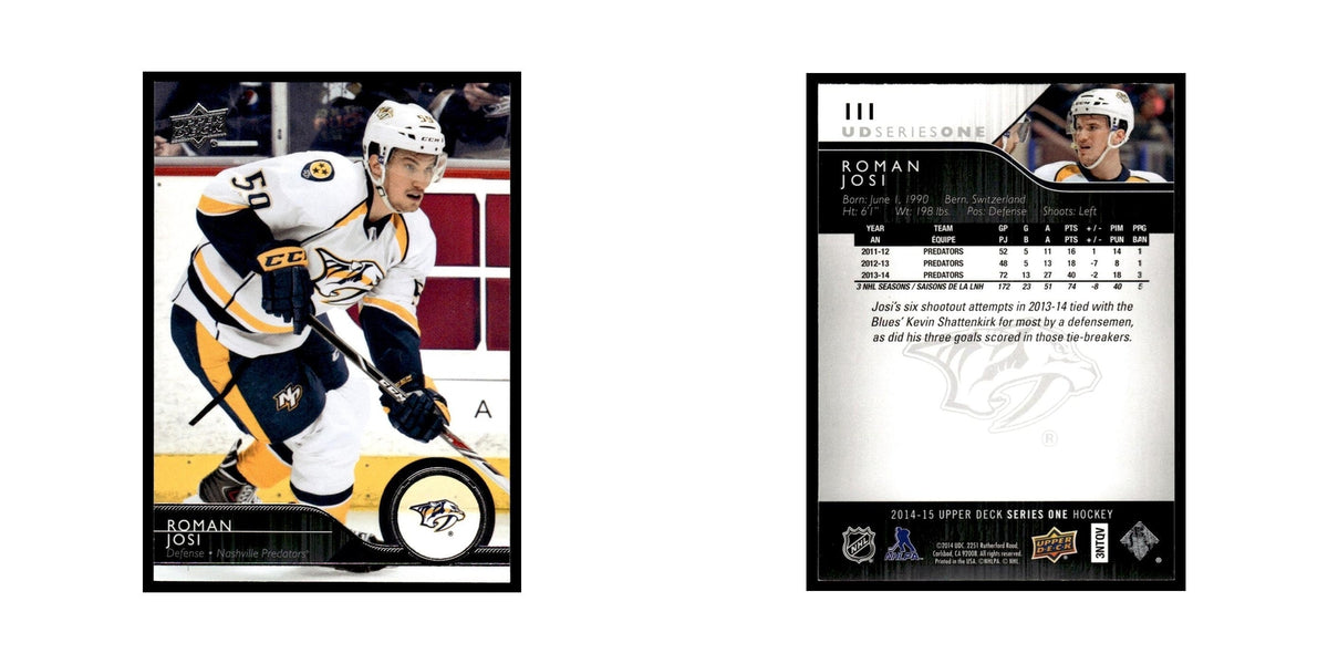 Roman Josi 2014 Upper Deck #111 Nashville Predators Hockey Card NM