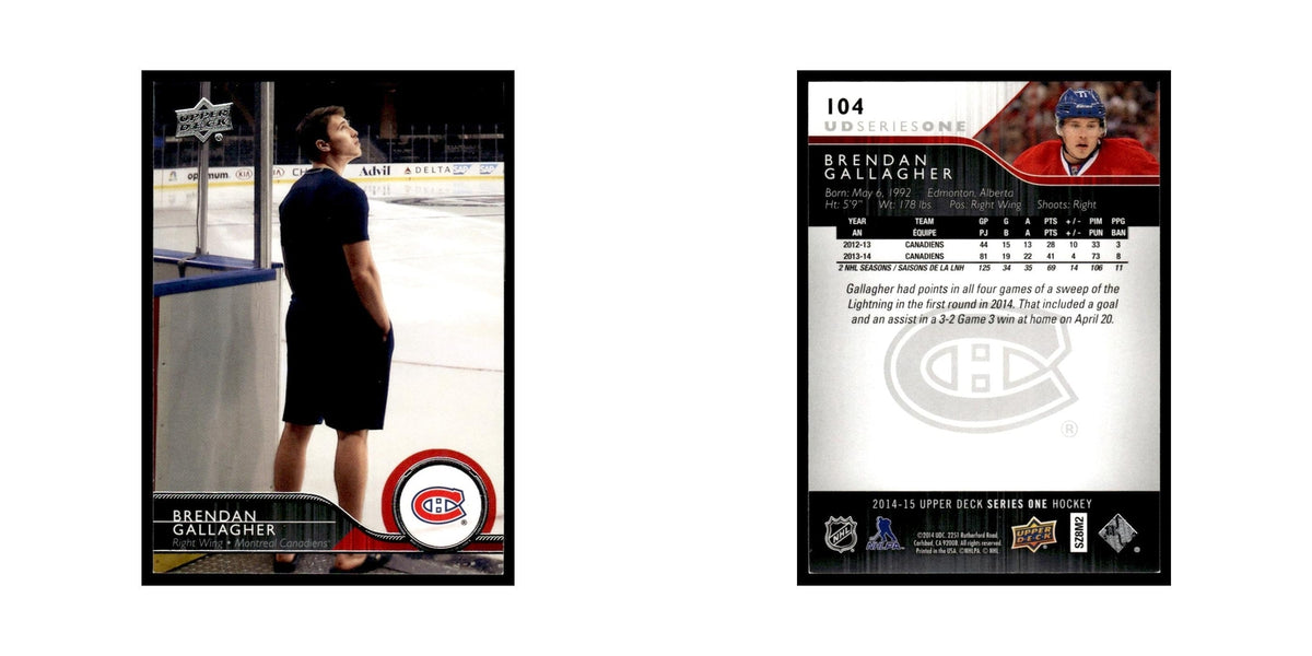 Brendan Gallagher 2014 Upper Deck #104 Montreal Canadiens Hockey Card NM