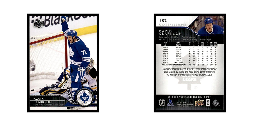 David Clarkson 2014 Upper Deck #182 Toronto Maple Leafs Hockey Card NM