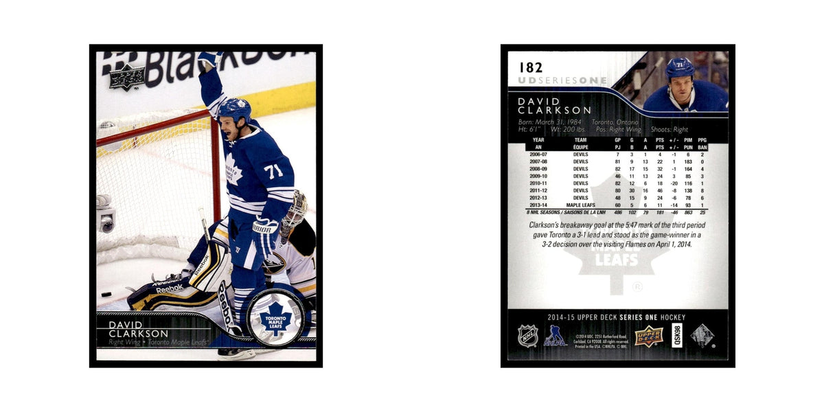 David Clarkson 2014 Upper Deck #182 Toronto Maple Leafs Hockey Card NM