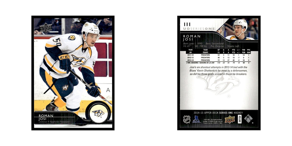 Roman Josi 2014 Upper Deck #111 Nashville Predators Hockey Card NM