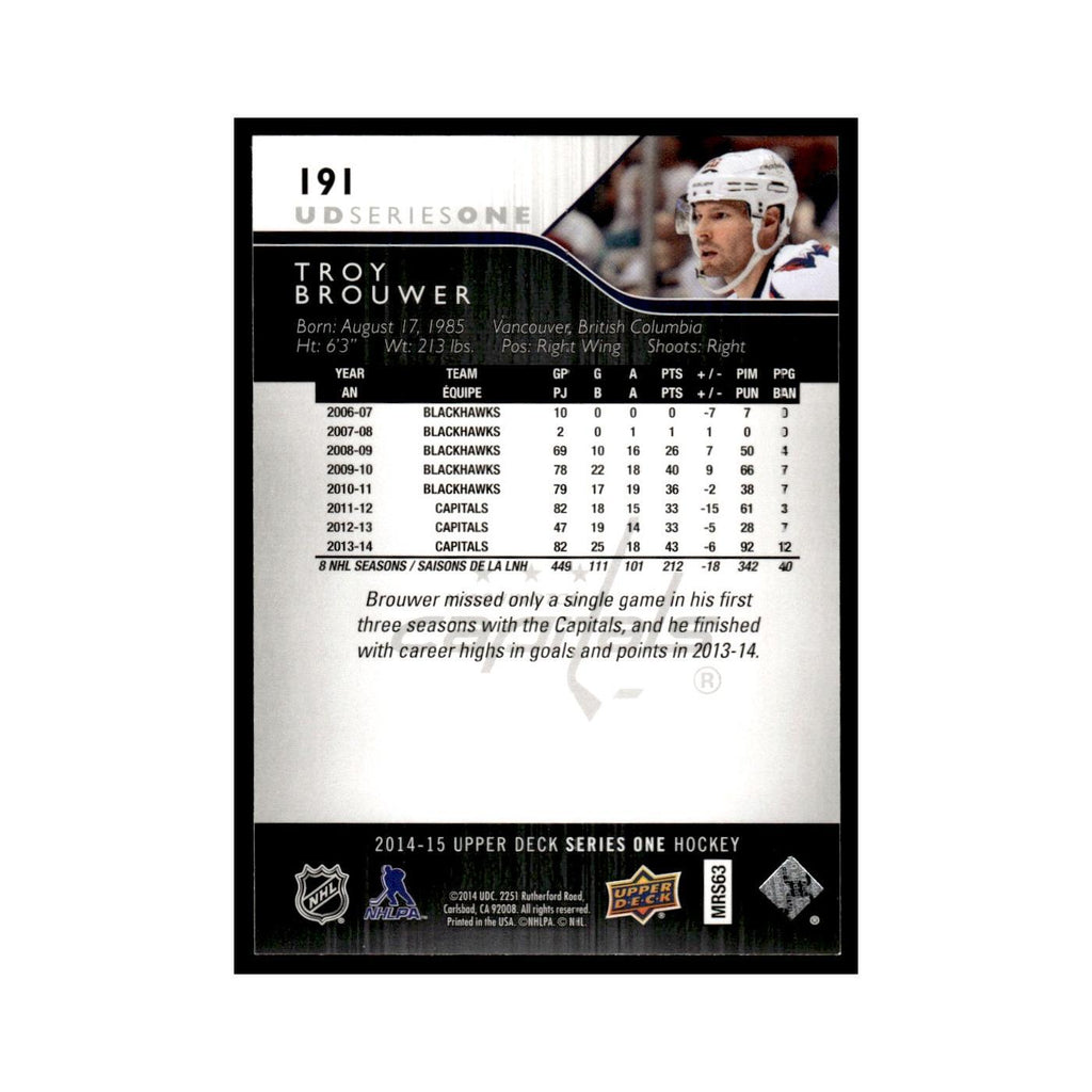 Troy Brouwer 2014 Upper Deck #191 Washington Capitals Hockey Card NM