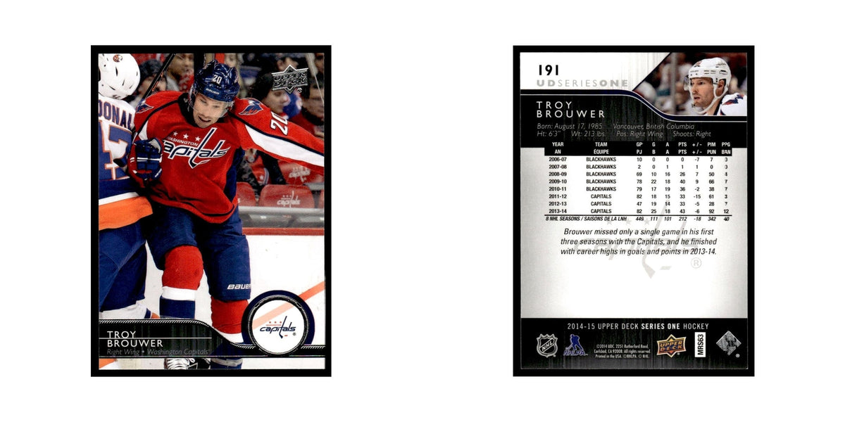 Troy Brouwer 2014 Upper Deck #191 Washington Capitals Hockey Card NM