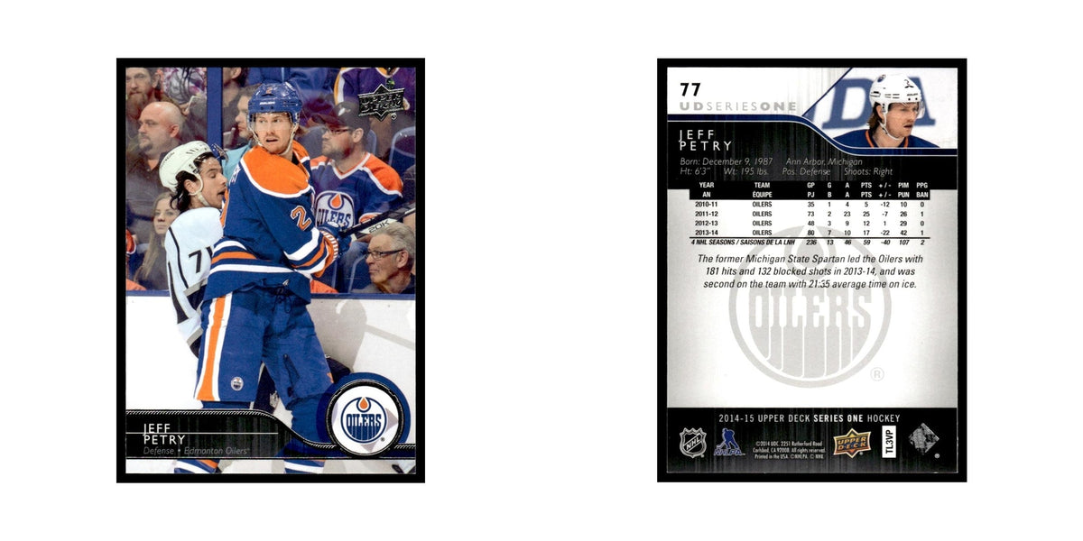 Jeff Petry 2014 Upper Deck #77 Edmonton Oilers Hockey Card NM
