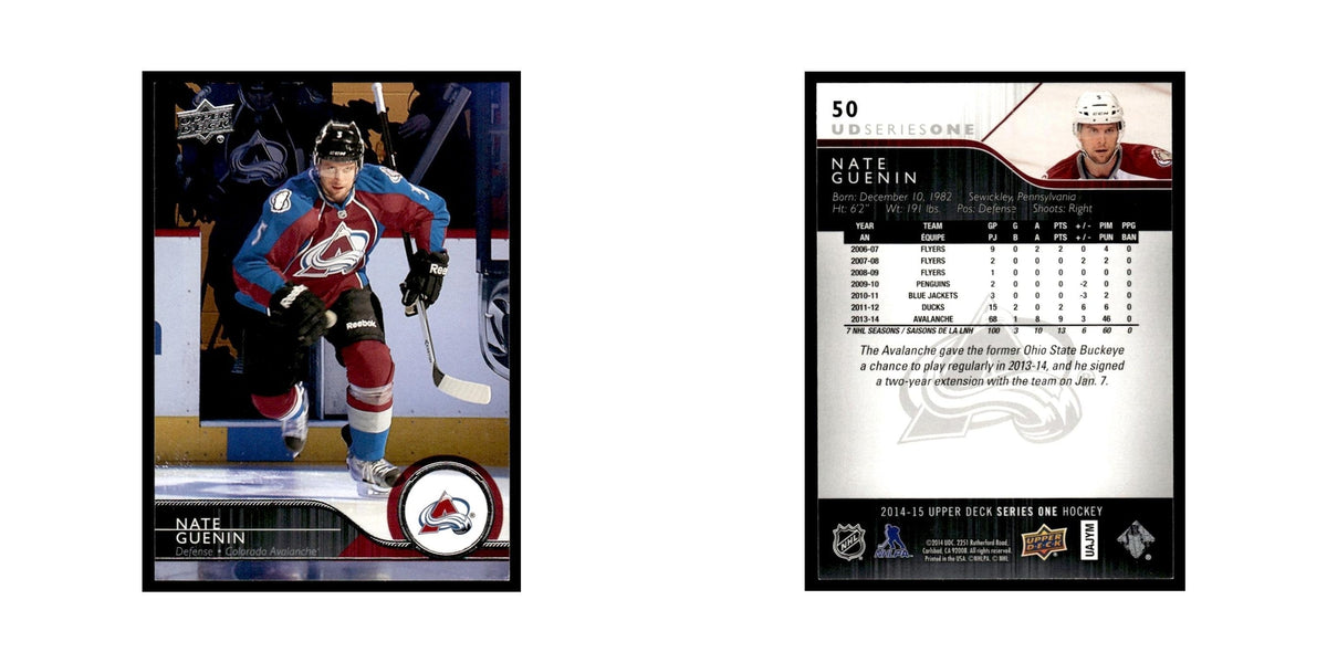 Nate Guenin 2014 Upper Deck #50 Colorado Avalanche Hockey Card NM