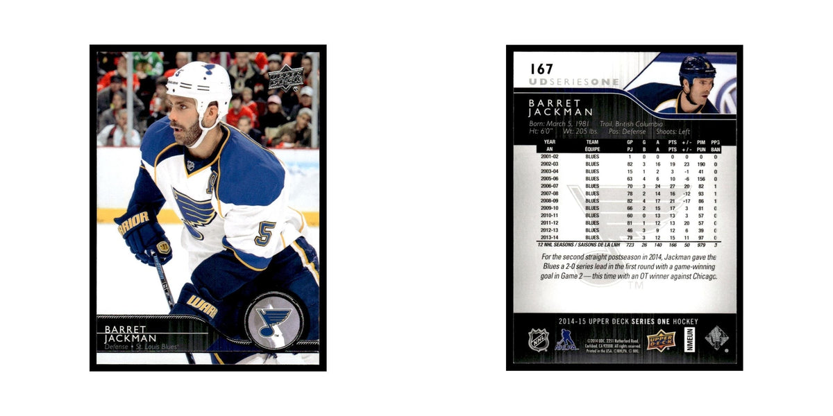 Barret Jackman 2014 Upper Deck #167 St. Louis Blues Hockey Card NM