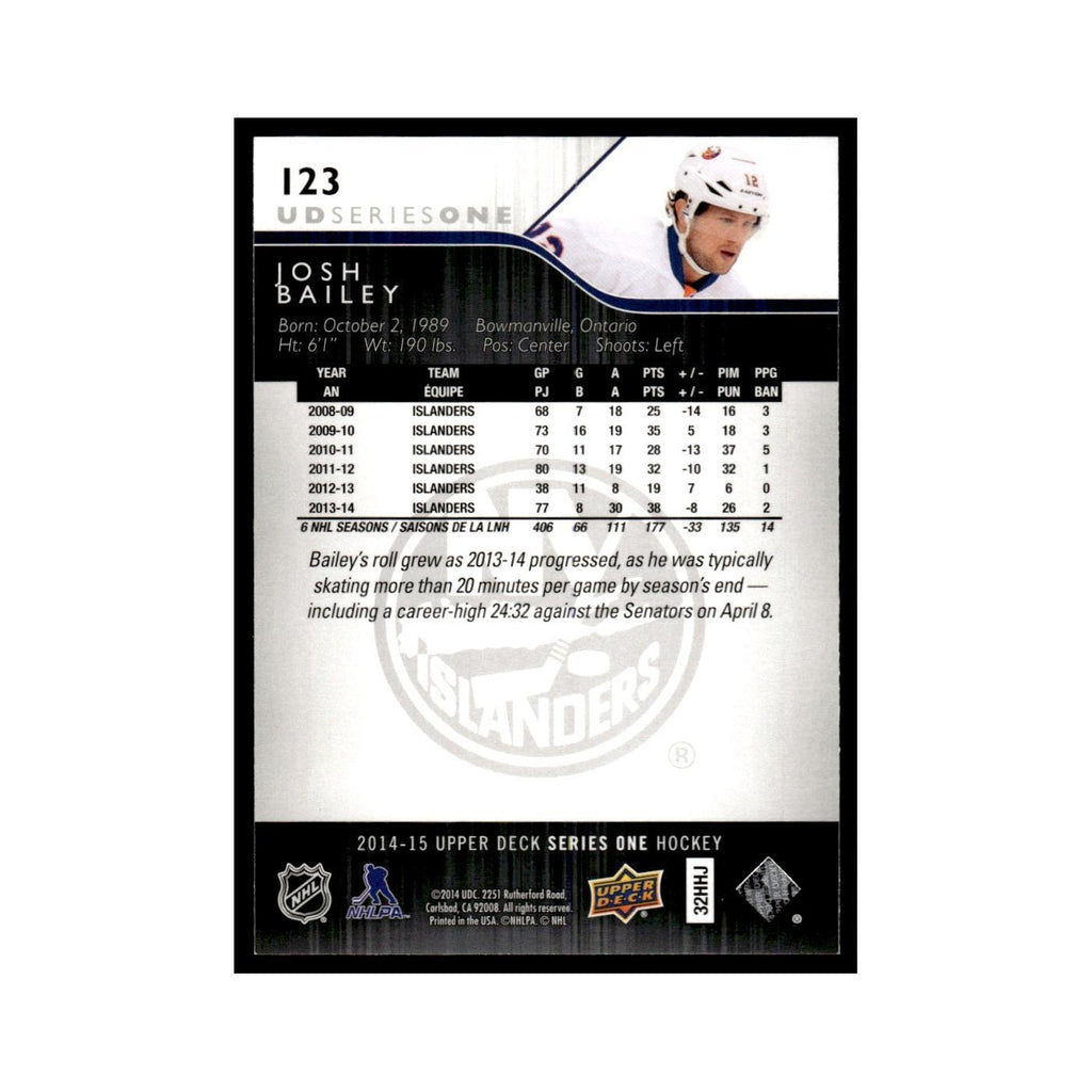 Josh Bailey 2014 Upper Deck #123 New York Islanders Hockey Card NM