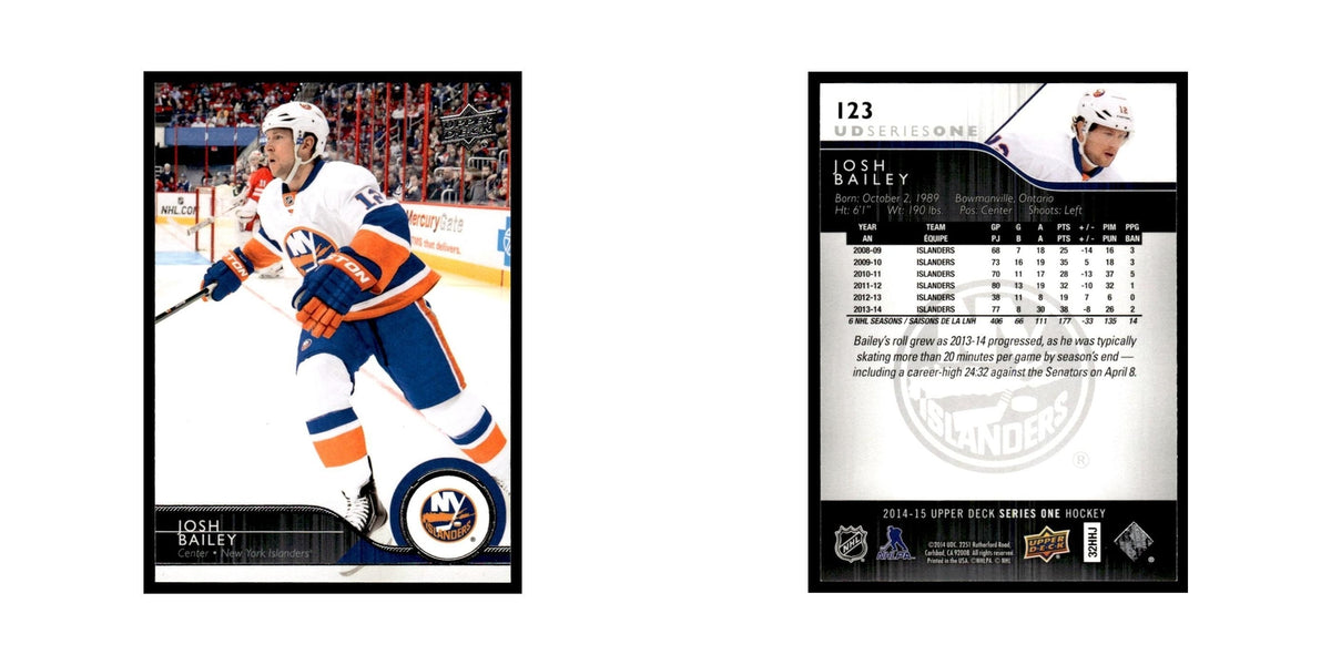 Josh Bailey 2014 Upper Deck #123 New York Islanders Hockey Card NM