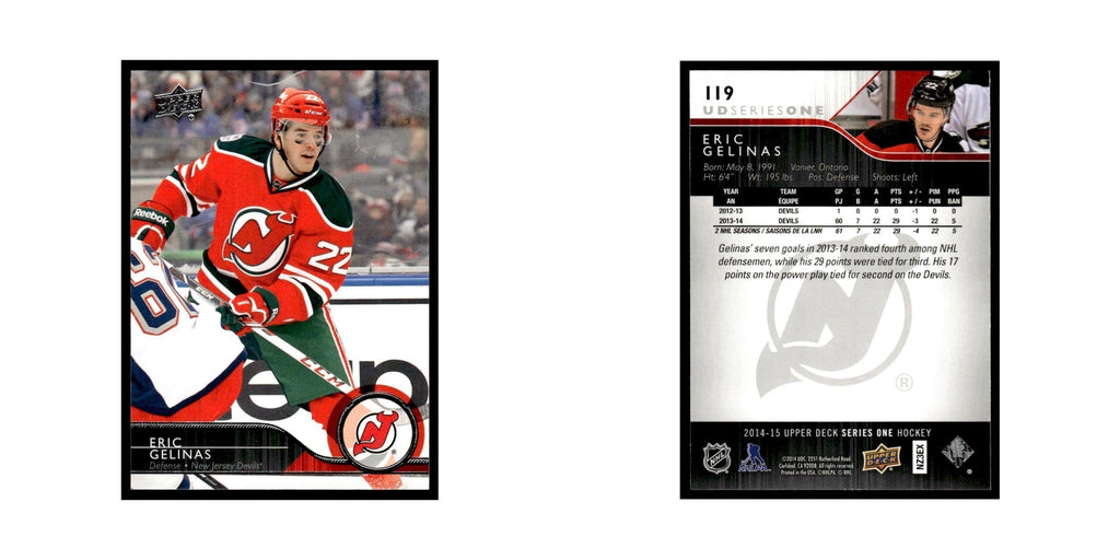 Eric Gelinas 2014 Upper Deck #119 New Jersey Devils Hockey Card NM