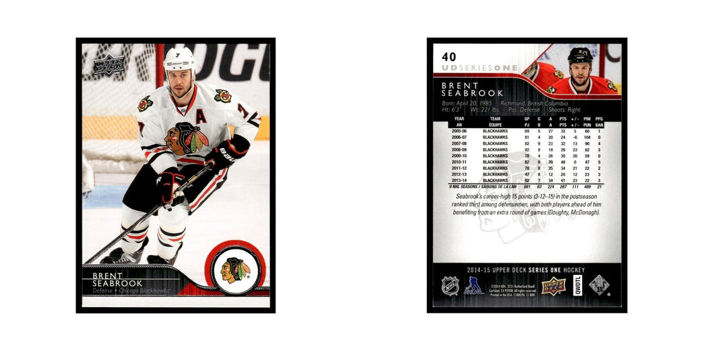 Brent Seabrook 2014 Upper Deck #40 Chicago Blackhawks Hockey Card NM