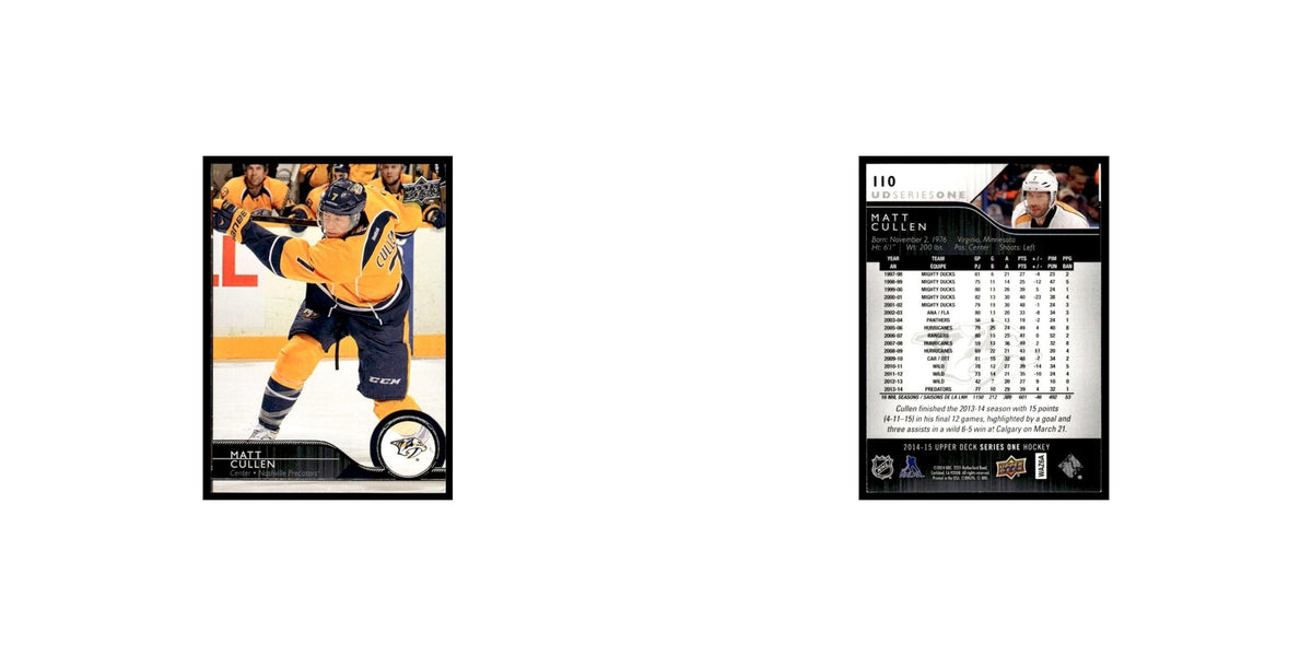Matt Cullen 2014 Upper Deck #110 Nashville Predators Hockey Card NM