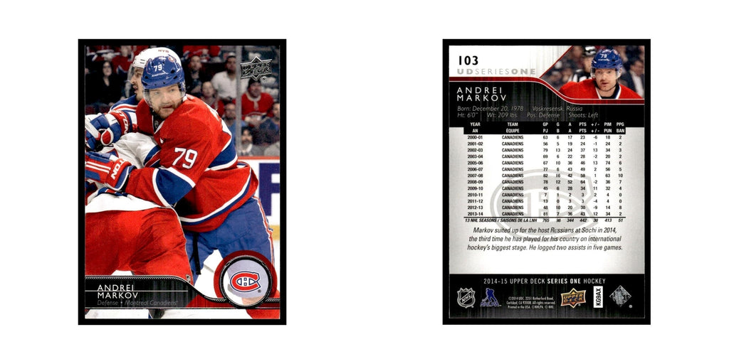 Andrei Markov 2014 Upper Deck #103 Montreal Canadiens Hockey Card NM