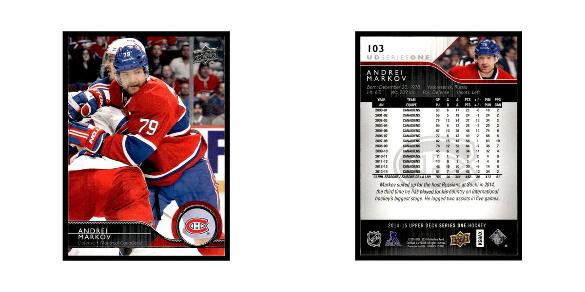 Andrei Markov 2014 Upper Deck #103 Montreal Canadiens Hockey Card NM