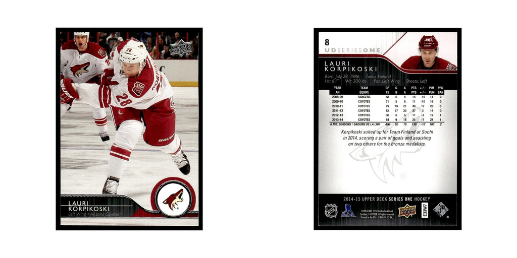 Lauri Korpikoski 2014 Upper Deck #8 Arizona Coyotes Hockey Card NM