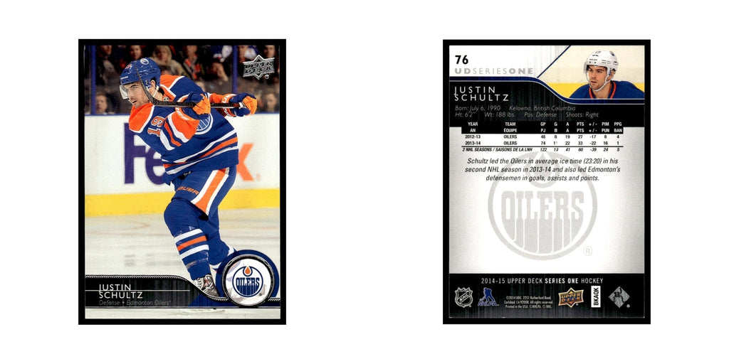 Justin Schultz 2014 Upper Deck #76 Edmonton Oilers Hockey Card NM