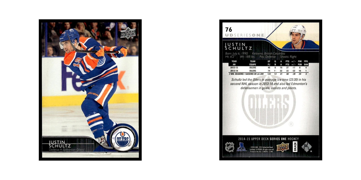 Justin Schultz 2014 Upper Deck #76 Edmonton Oilers Hockey Card NM