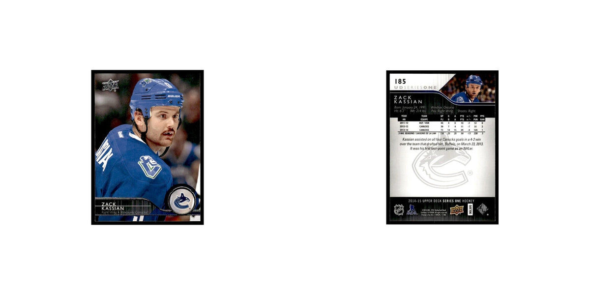 Zack Kassian 2014 Upper Deck #185 Vancouver Canucks Hockey Card NM