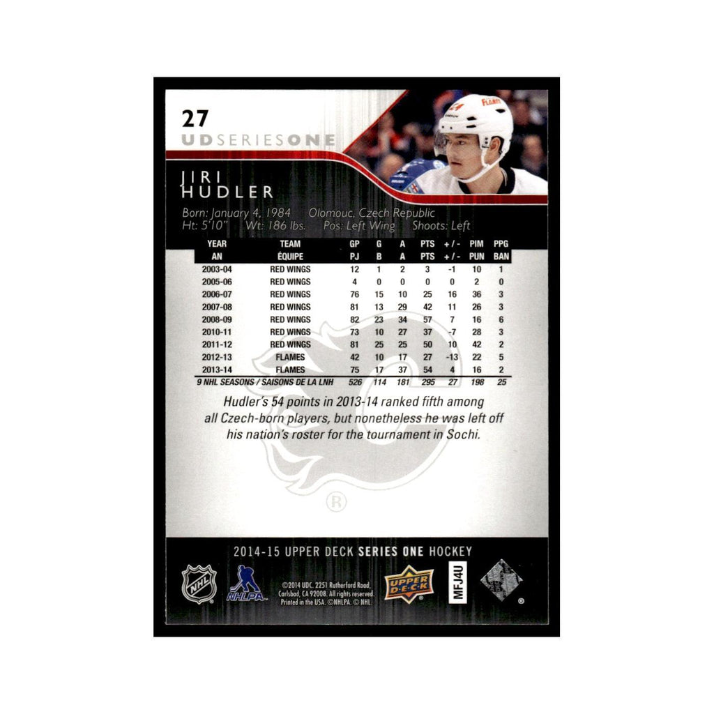 Jiri Hudler 2014 Upper Deck #27 Calgary Flames Hockey Card NM