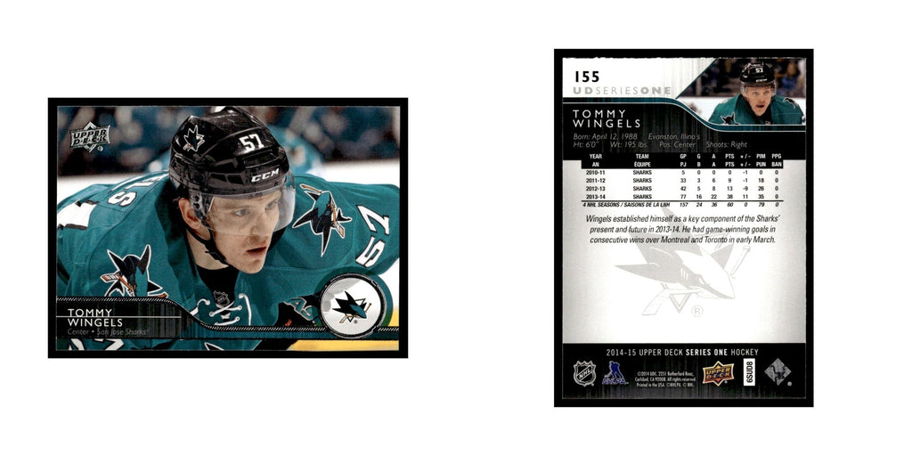 Tommy Wingels 2014 Upper Deck #155 San Jose Sharks Hockey Card NM