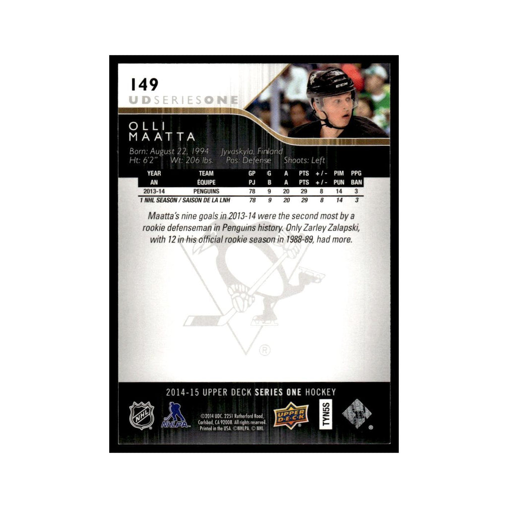 Olli Maatta 2014 Upper Deck #149 Pittsburgh Penguins Hockey Card NM
