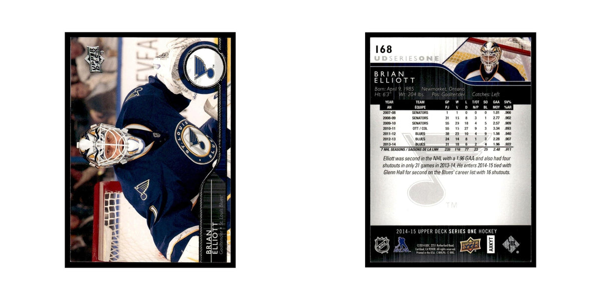 Brian Elliott 2014 Upper Deck #168 St. Louis Blues Hockey Card NM