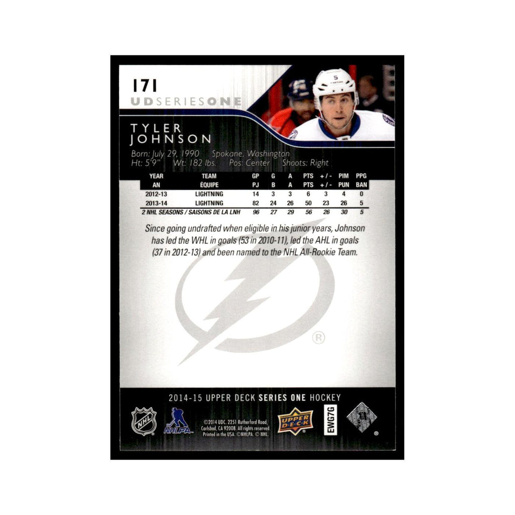 Tyler Johnson 2014 Upper Deck #171 Tampa Bay Lightning Hockey Card NM