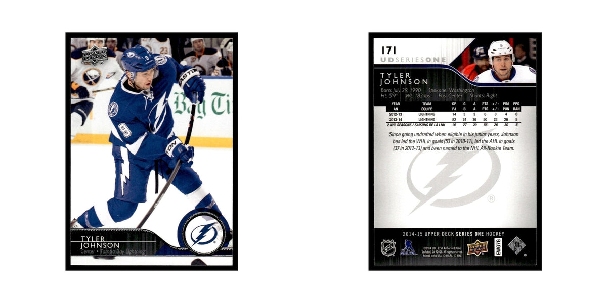 Tyler Johnson 2014 Upper Deck #171 Tampa Bay Lightning Hockey Card NM
