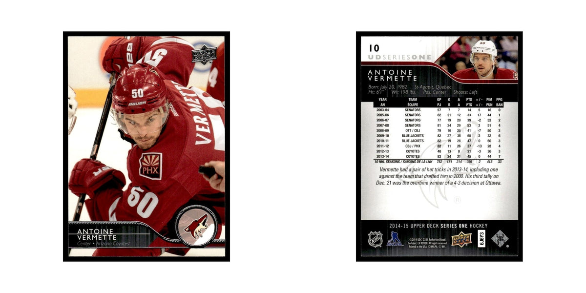 Antoine Vermette 2014 Upper Deck #10 Arizona Coyotes Hockey Card NM