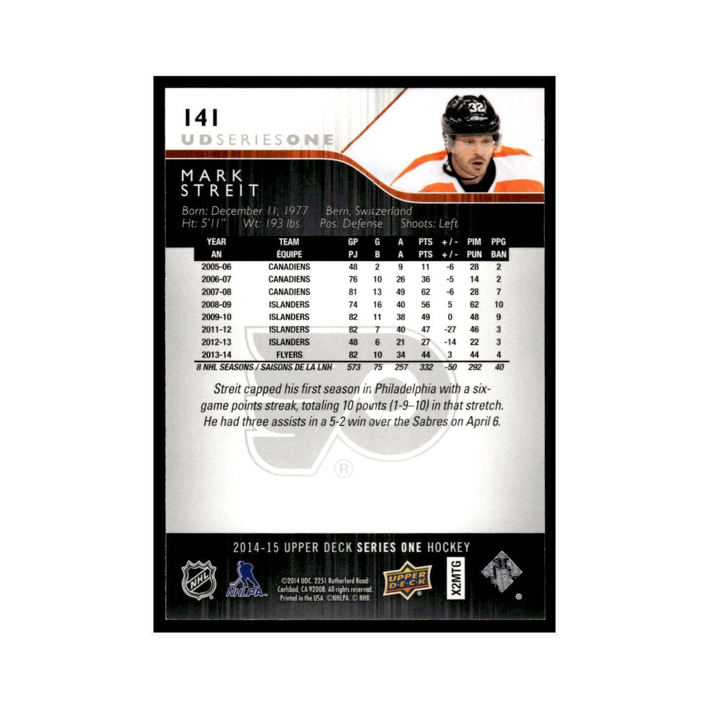 Mark Streit 2014 Upper Deck #141 Philadelphia Flyers Hockey Card NM