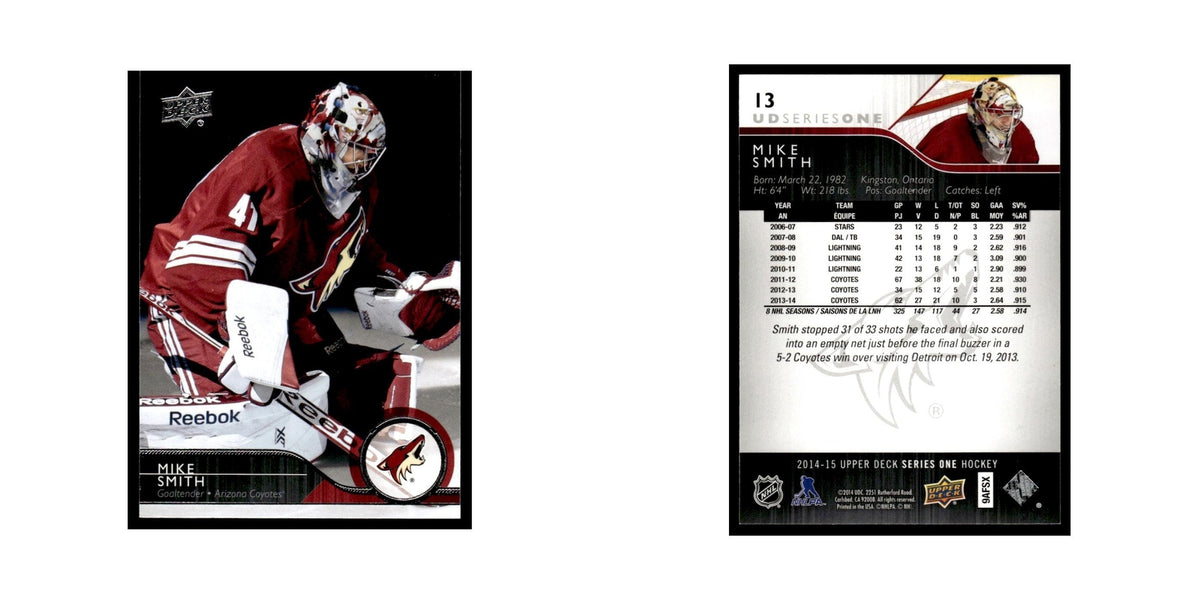 Mike Smith 2014 Upper Deck #13 Arizona Coyotes Hockey Card NM