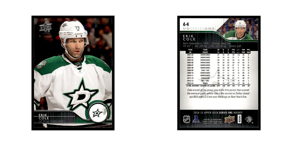 Erik Cole 2014 Upper Deck #64 Dallas Stars Hockey Card NM
