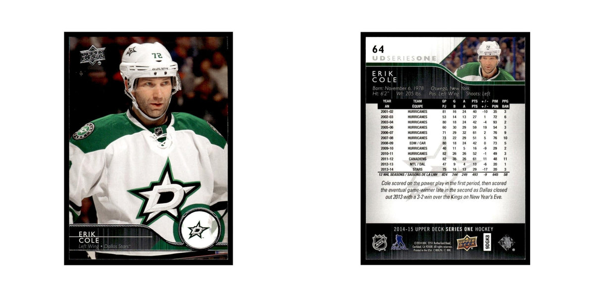 Erik Cole 2014 Upper Deck #64 Dallas Stars Hockey Card NM