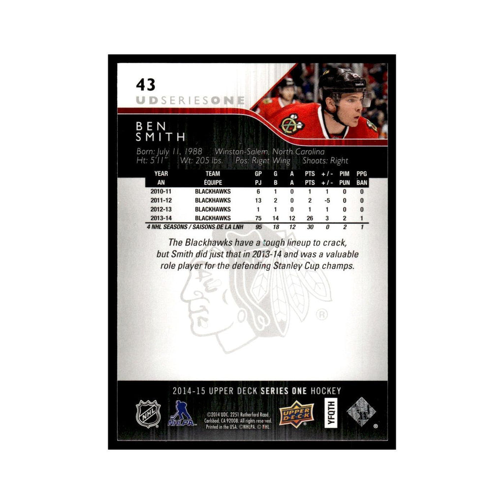 Ben Smith 2014 Upper Deck #43 Chicago Blackhawks Hockey Card NM
