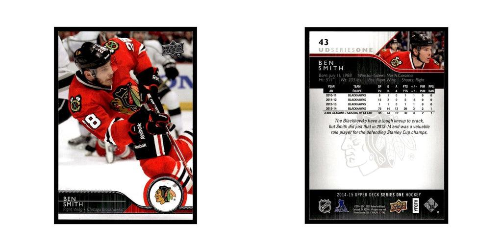 Ben Smith 2014 Upper Deck #43 Chicago Blackhawks Hockey Card NM