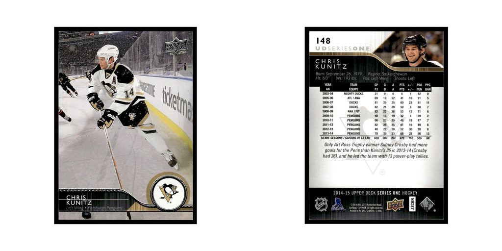 Chris Kunitz 2014 Upper Deck #148 Pittsburgh Penguins Hockey Card NM