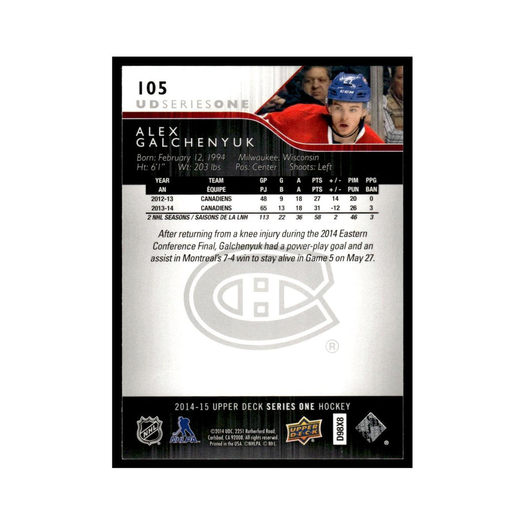 Alex Galchenyuk 2014 Upper Deck #105 Montreal Canadiens Hockey Card NM