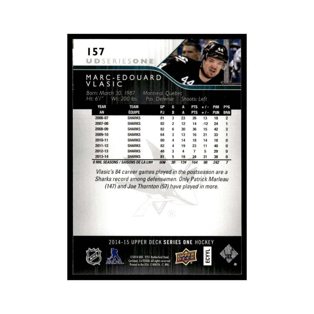 Marc-Edouard Vlasic 2014 Upper Deck #157 San Jose Sharks Hockey Card NM