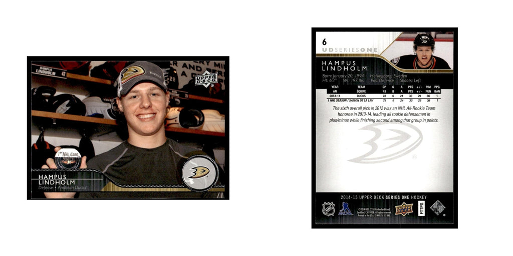 Hampus Lindholm 2014 Upper Deck #6 Anaheim Ducks Hockey Card NM