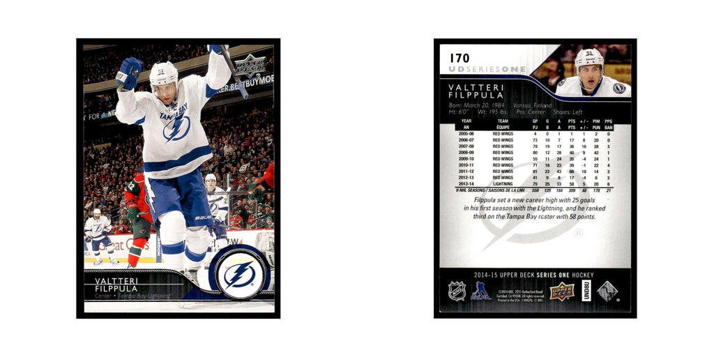 Valtteri Filppula 2014 Upper Deck #170 Tampa Bay Lightning Hockey Card NM