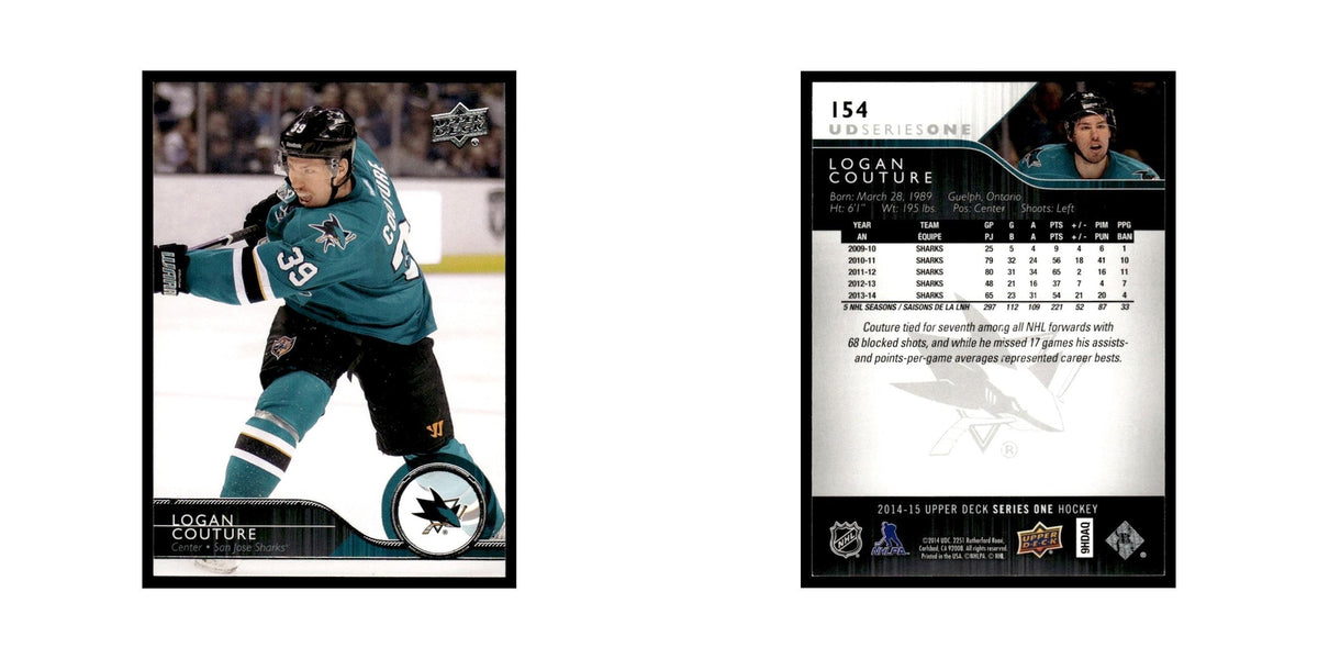 Logan Couture 2014 Upper Deck #154 San Jose Sharks Hockey Card NM