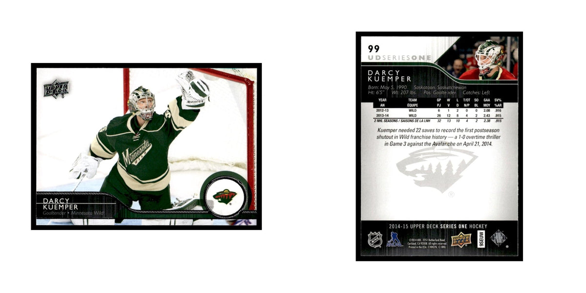 Darcy Kuemper 2014 Upper Deck #99 Minnesota Wild Hockey Card NM