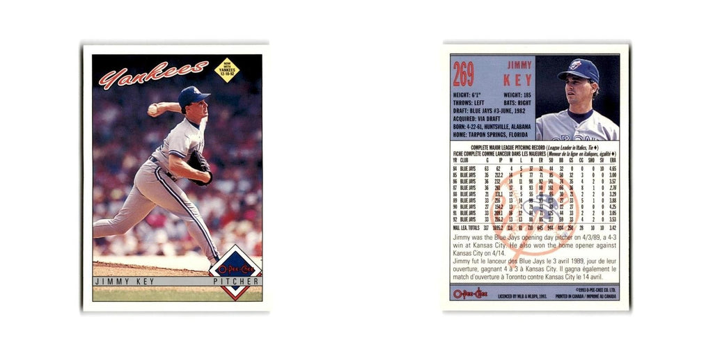 Jimmy Key 1993 O-Pee-Chee #269 New York Yankees Baseball Card NM