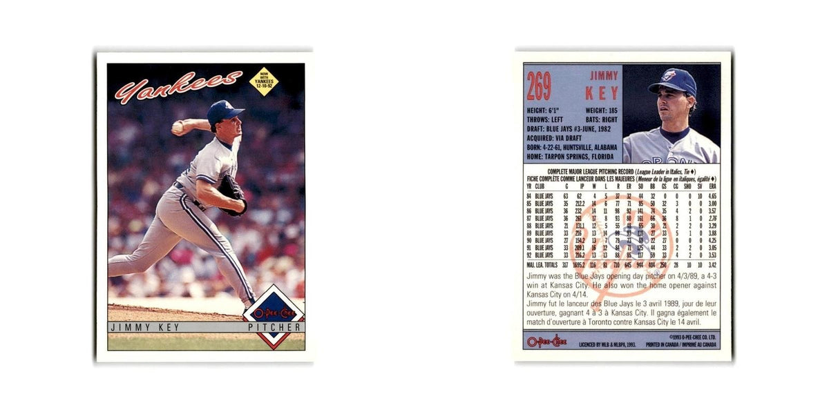 Jimmy Key 1993 O-Pee-Chee #269 New York Yankees Baseball Card NM