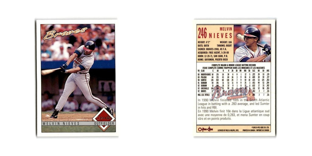 Melvin Nieves 1993 O-Pee-Chee #246 Atlanta Braves Baseball Card NM