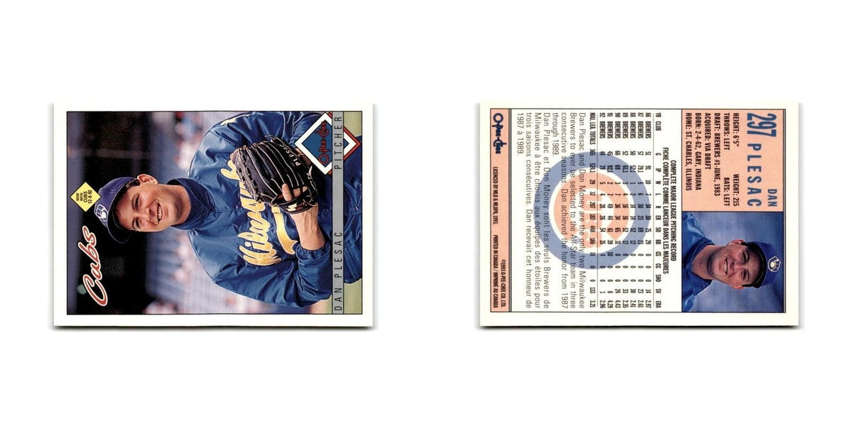 Dan Plesac 1993 O-Pee-Chee #297 Chicago Cubs Baseball Card NM