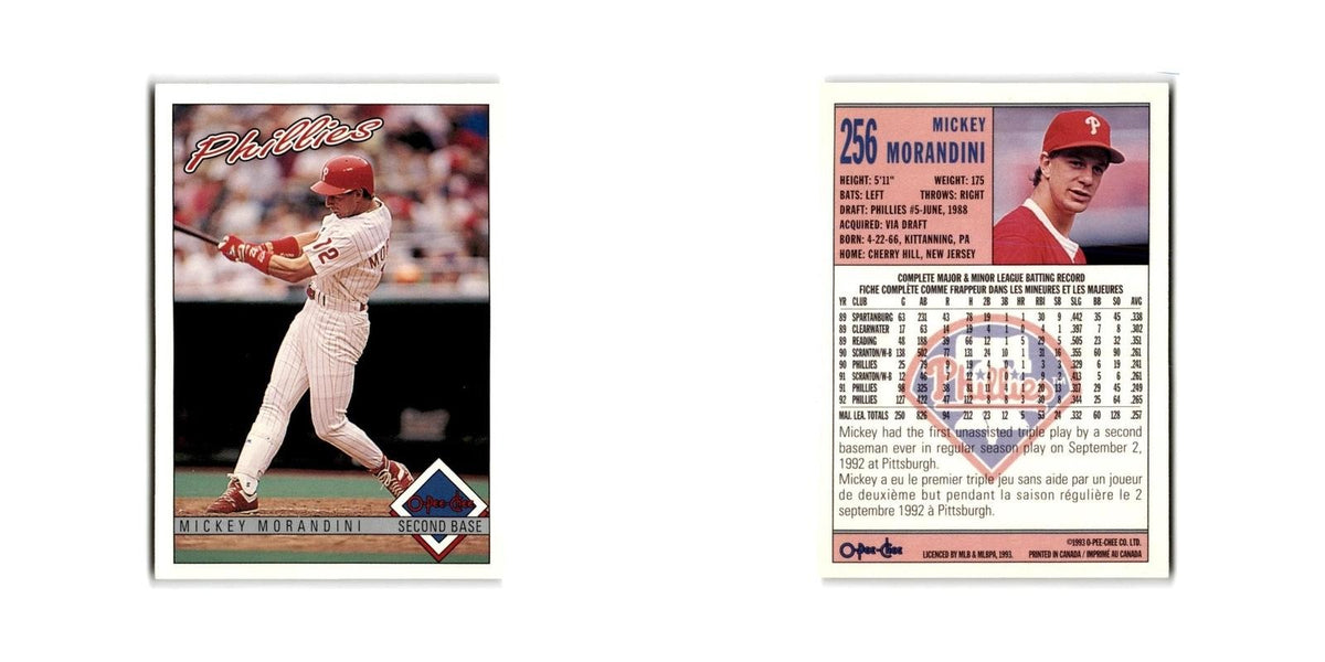Mickey Morandini 1993 O-Pee-Chee #256 Philadelphia Phillies Baseball Card NM