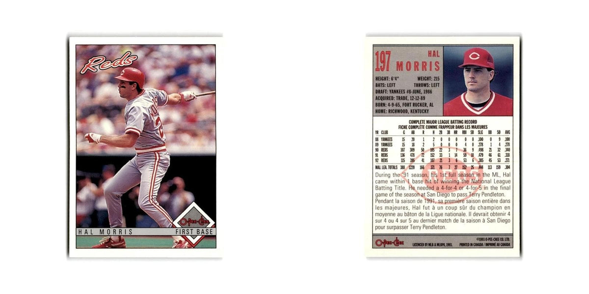 Hal Morris 1993 O-Pee-Chee #197 Cincinnati Reds Baseball Card NM