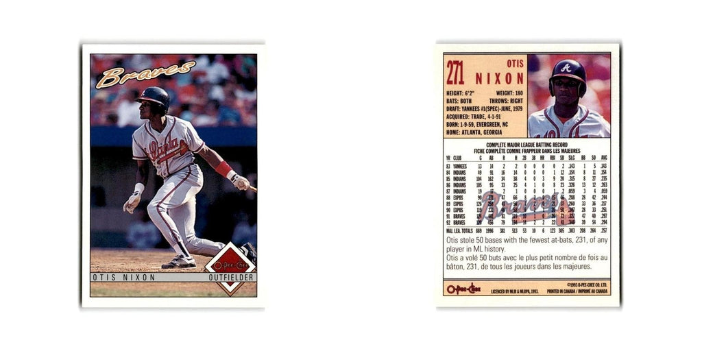 Otis Nixon 1993 O-Pee-Chee #271 Atlanta Braves Baseball Card NM
