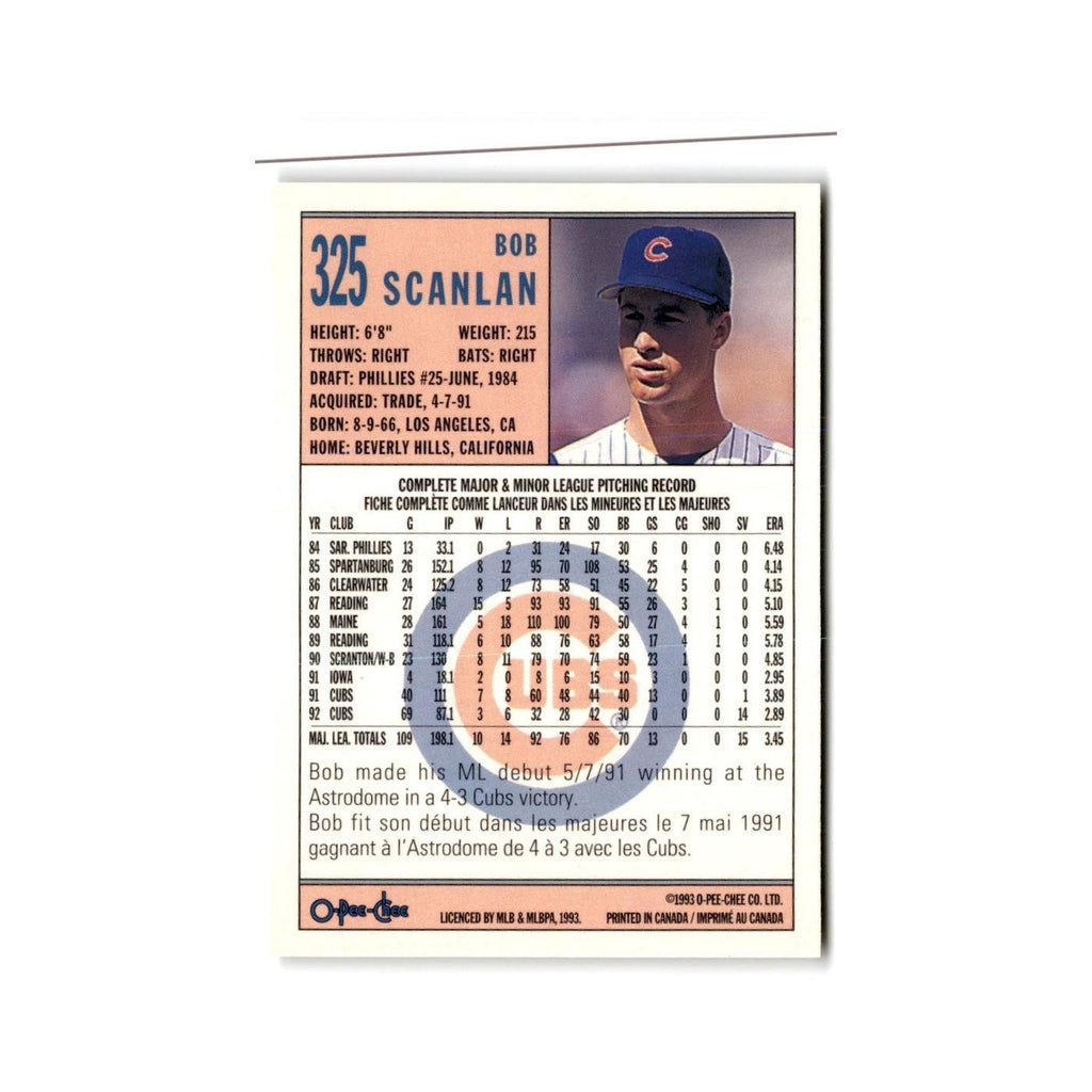 Bob Scanlan 1993 O-Pee-Chee #325 Chicago Cubs Baseball Card NM